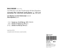 Max Reger (1873-1916): Sonaten für Klarinette &amp; Klavier Nr.1-3 (opp.49 Nr.1&2,107), CD
