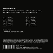 Giuseppe Torelli (1658-1709): Concerti da Camera für 2 Violinen &amp; Bc op.2 Nr.1-12, CD