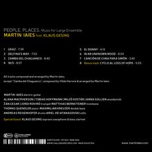 Albumtitel: "People. Places." von Martin Iaies feat. Klaus Gesing. Trackliste mit Titeln und Zeiten. Ensemble-Auflistung.