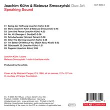 Joachim Kühn &amp; Mateusz Smoczyński: Speaking Sound, CD