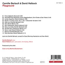 Camille Bertault &amp; David Helbock: Playground, CD