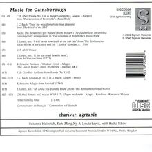 Music for Gainsborough, CD