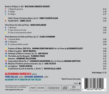 Trackliste und Künstler eines Musikalbums mit Werken von Mozart bis Villa-Lobos, Spielzeiten und Mitwirkende.