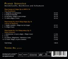 Piano Sonatas: Mendelssohn, Beethoven, Schumann. Enthält Werke von Mendelssohn, Beethoven und Schumann. Pianist: Tianxu An.
