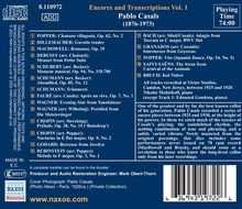 Pablo Casals - Encores and Transcriptions Vol.1, CD