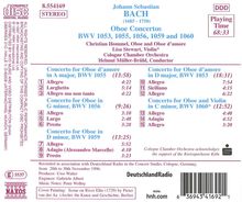 Johann Sebastian Bach (1685-1750): Oboenkonzerte BWV 1053,1055,1056,1059,1060, CD