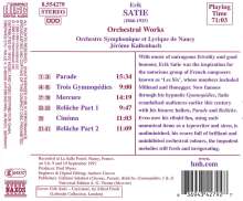 Erik Satie (1866-1925): Orchesterwerke, CD