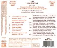 Ernst von Dohnanyi (1877-1960): Konzertstück f.Cello &amp; Orchester op.12, CD