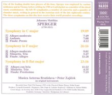 Johannes Matthias Sperger (1750-1812): Streichersymphonien Nr.2 C-Dur, Nr.3 F-Dur, Nr.6 B-Dur, CD