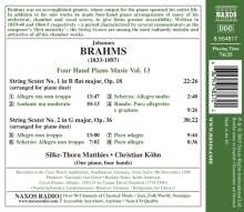 Johannes Brahms (1833-1897): Klaviermusik zu 4 Händen Vol.13, CD