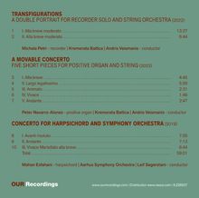 TRANFIGURATIONS: Zwei Stücke für Blockflöten-Solo 2022. A MOVABLE CONCERTO: Fünf kurze Orgelstücke 2023. Total: 59:01.