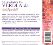 Opera Explained:Verdi,Aida, CD