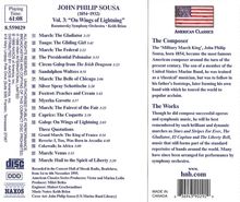 John Philip Sousa (1854-1932): Orchesterwerke Vol.3: On Wings of Lightning, CD