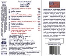 Charles Wakefield Cadman (1881-1946): Klaviertrio op.56, CD