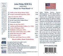 John Philip Sousa (1854-1932): Music for Wind Band Vol.4, CD