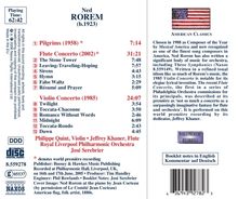 Ned Rorem (1923-2022): Flötenkonzert, CD