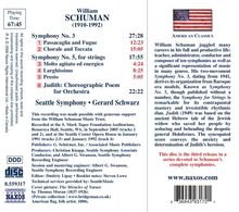 William Schuman (1910-1992): Symphonien Nr.3 &amp; 5, CD