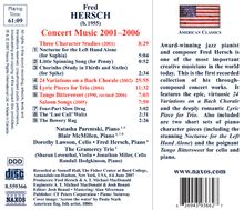 Fred Hersch (geb. 1955): Concert Music 2001-2006, CD