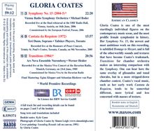Gloria Coates (1938-2023): Symphonie Nr.15, CD