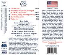 David Lang (geb. 1957): Kammermusik, CD