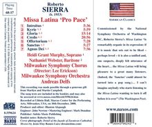 Roberto Sierra (geb. 1953): Missa Latina "Pro Pace", CD