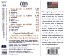 Benjamin Lees (1924-2010): Streichquartette Nr.1,5,6, CD