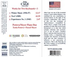 John Cage (1912-1992): Werke für 2 Klaviere Vol.3, CD
