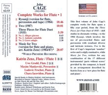John Cage (1912-1992): Sämtliche Werke für Flöte Vol.1, CD