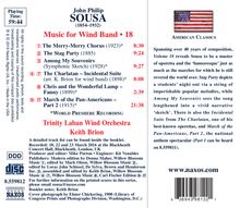 John Philip Sousa (1854-1932): Music for Wind Band Vol.18, CD