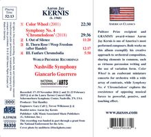 Aaron Jay Kernis (geb. 1960): Symphonie Nr. 4 "Chromelodeon", CD