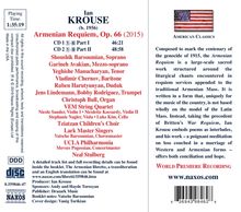 Ian Krouse (geb. 1956): Armenian Requiem, 2 CDs