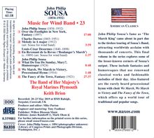 John Philip Sousa (1854-1932): Music for Wind Band Vol.23, CD