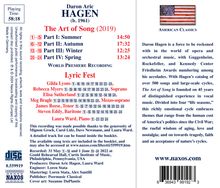 Daron Hagen (geb. 1961): The Art of Song (2019), CD