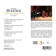 "Joseph Haydn", "Orchestre de chambre de Toulouse", Konzerttitel, -abschnitte, -längen. Links Text, rechts Orchesterfoto.