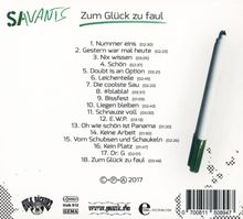 The Savants: Zum Glück zu faul, CD