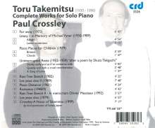 Toru Takemitsu (1930-1996): Sämtliche Klavierwerke, CD