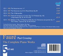 Gabriel Faure (1845-1924): Sämtliche Klavierwerke Vol.1-5, 5 CDs