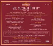 Michael Tippett (1905-1998): Tippett dirigiert Tippett, 4 CDs