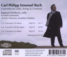 Carl Philipp Emanuel Bach (1714-1788): Cellokonzerte Wq.170-172, CD