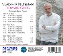 "VLADIMIR FELTSMAN EDVARD GRIEG Complete Lyric Pieces. Drei CDs mit Stücken von 1867-1901. Foto eines Mannes. Nimbus Alliance Logo."