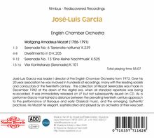 Nimbus - Rediscovered Recordings. José-Luis Garcia. English Chamber Orchestra. Mozart-Stücke aufgelistet, Spielzeit: 55:07.