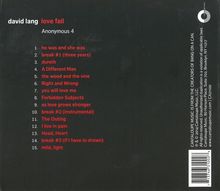 David Lang (geb. 1957): Chorwerke "Love Fall", CD