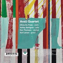 Anzû Quartet: Olivia De Prato - Violine, Ashley Bathgate - Cello, Ken Thomson - Klarinette, Karl Larson - Klavier. Abstrakte Kunst.