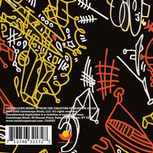 Texte: "CANTALOUPE MUSIC IS FROM THE CREATORS OF BANG ON A CAN." 
Bunte abstrakte Zeichnungen auf schwarzem Hintergrund.