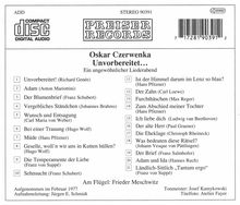 Oskar Czerwenka - Unvorbereitet..., CD