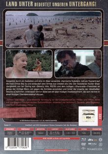 "LAND UNTER bedeutet unseren UNTERGANG!" Bilder: Menschen am Strand, Frau schreit, Mann mit Zielfernrohr. Zombie-Thema.