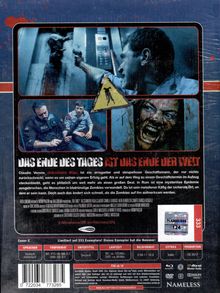 DAS ENDE DES TAGES IST DAS ENDE DER WELT. Drei Szenen mit Spannung und Gefahr, zombieartige Figuren, düstere Atmosphäre.