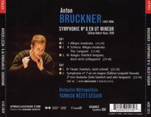 Text: Anton Bruckner, Symphonie Nr. 8 en ut mineur. Dirigent Yannick Nézet-Séguin vor dunklem Hintergrund.