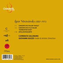 Igor Stravinsky, Concerto in D Major "Basle", Camerata Salzburg, Giovanni Guzzo, Total Time: 57:37, www.channelclassics.com.