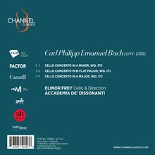 Carl Philipp Emanuel Bach (1714-1788), drei Cellokonzerte. Elinor Frey, Cello & Leitung. Accademia De' Dissonanti.